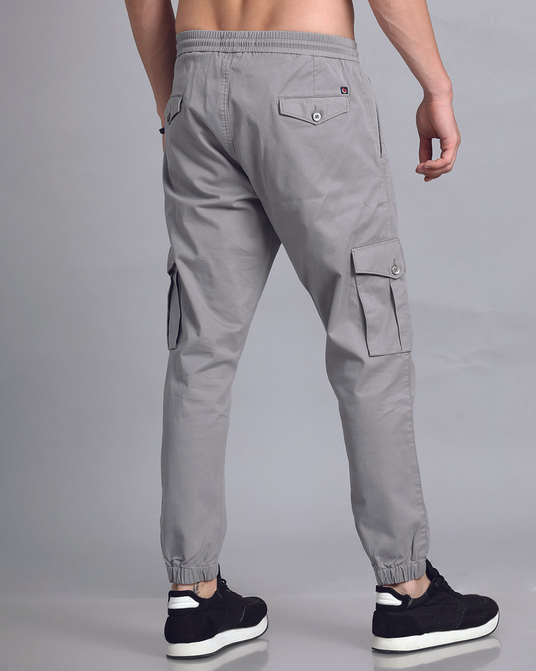 Buy Men's Stone Grey Slim Fit Cargo Joggers Online at Bewakoof