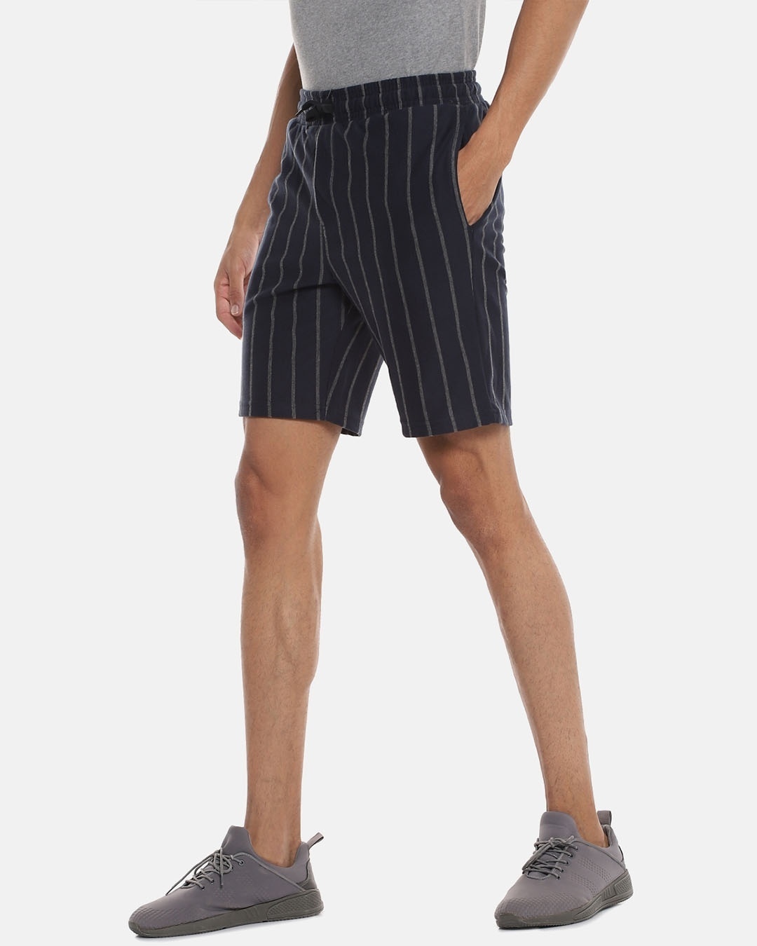 Shop Men's Striped Stylish Sports & Evening Shorts-Back