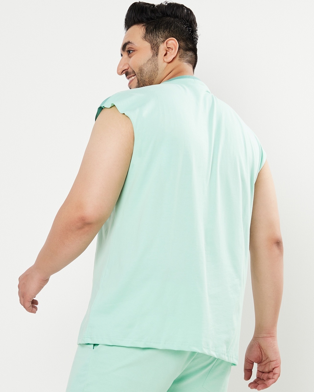 Shop Men's Sun-Kissed Green Color Block Plus Size Vest-Design
