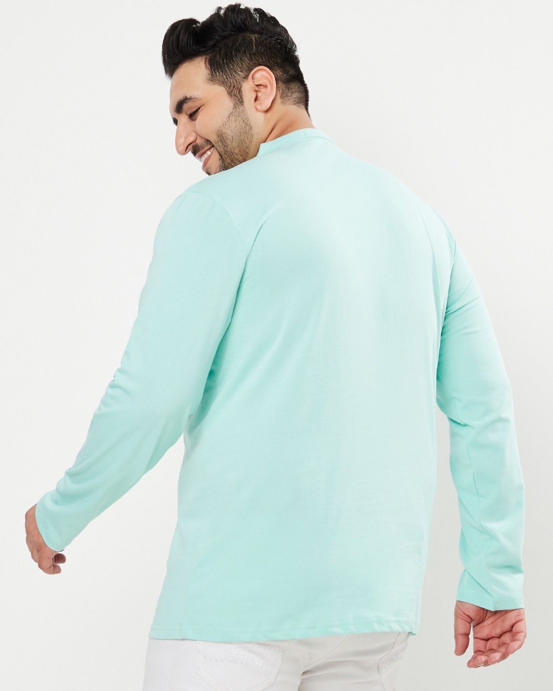 Shop Men's Sun-Kissed Green Plus Size Henley T-shirt-Design
