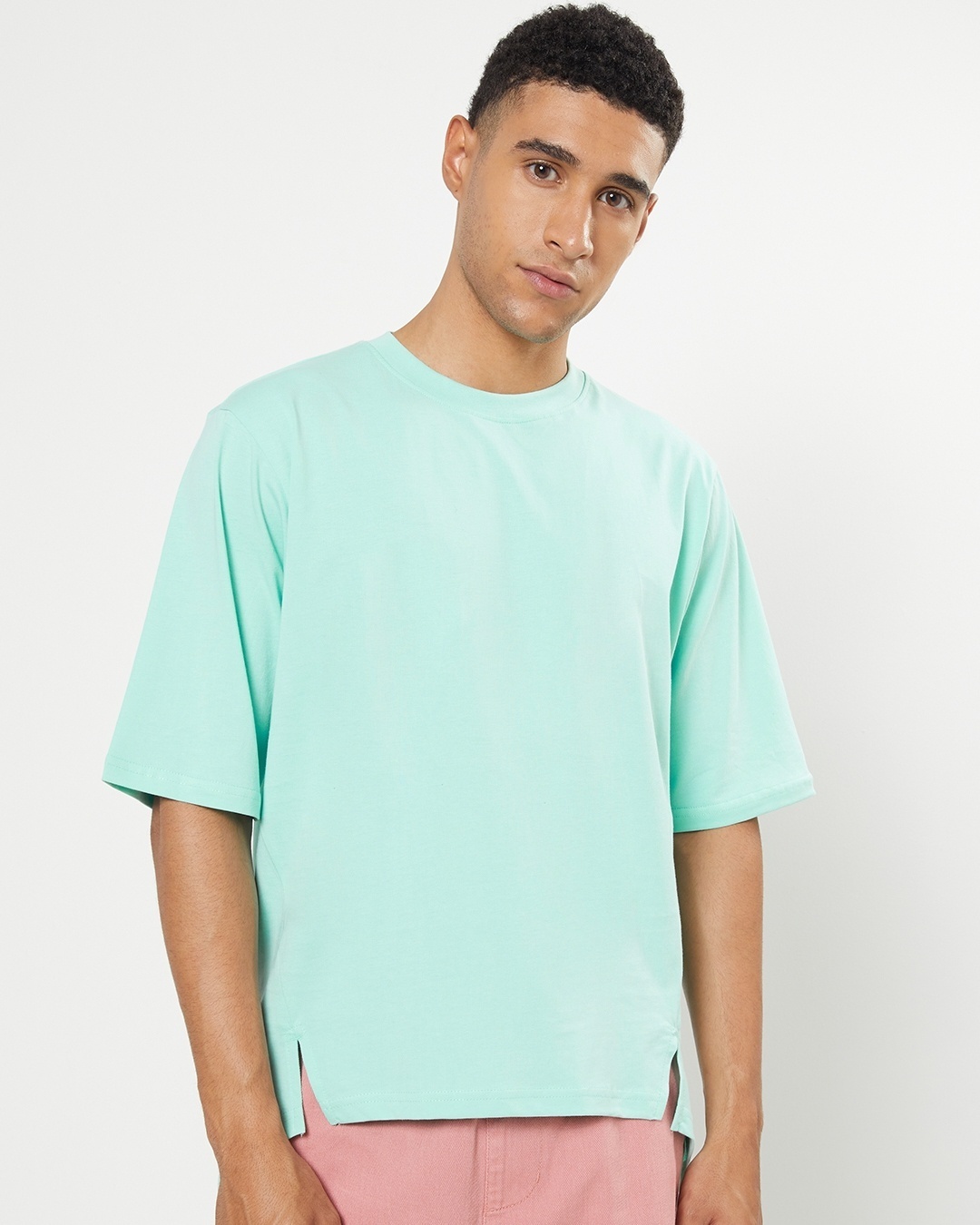 Buy Men's Sun-Kissed Green Vent Oversized Fit T-shirt Online at Bewakoof