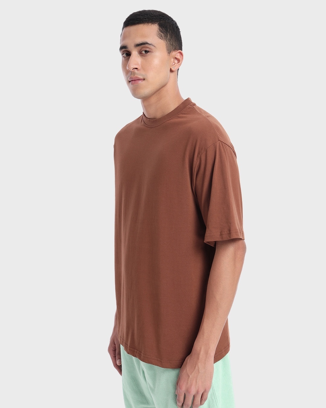 Shop Men's Toffee Oversized T-shirt-Back