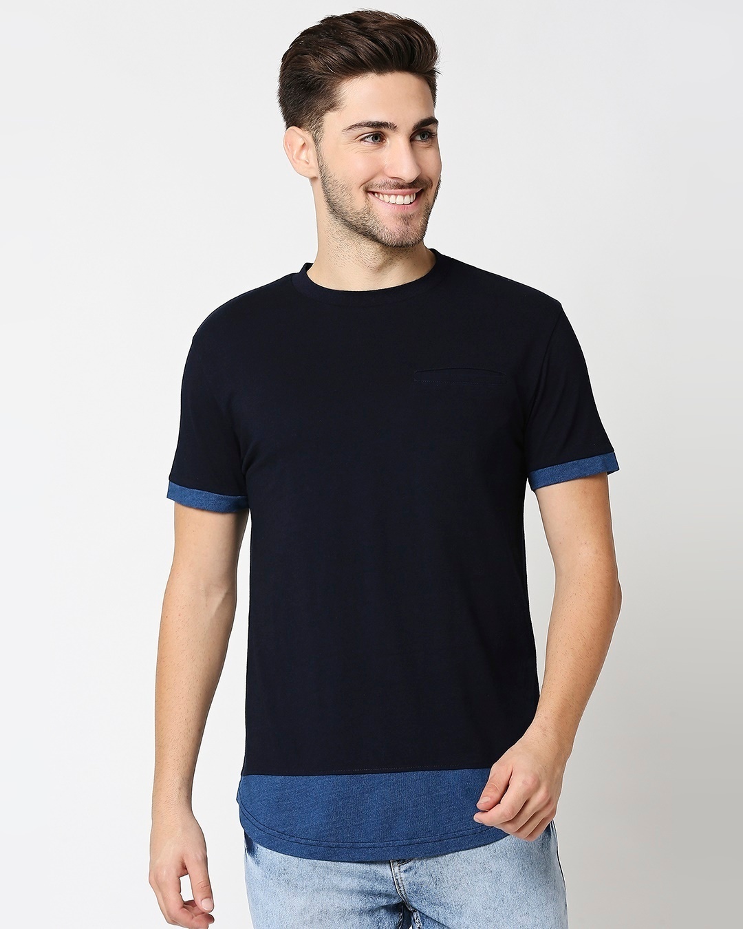 Shop Men's True Indigo Skate Cut Pocket T-Shirt-Back