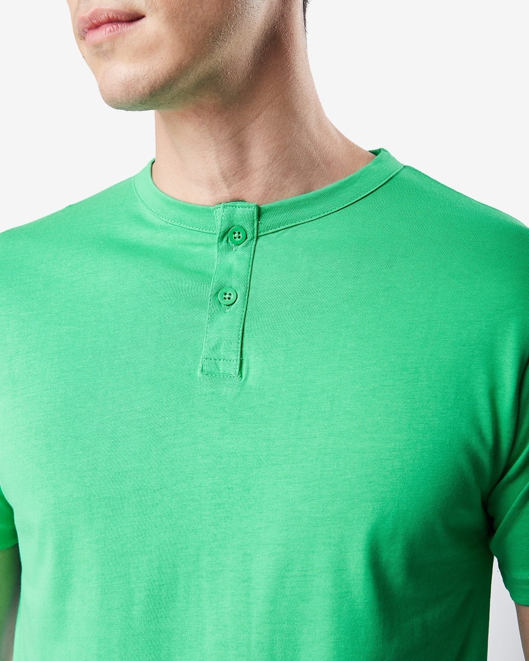Shop Men's Varsity Green Henley Plus Size T-shirt