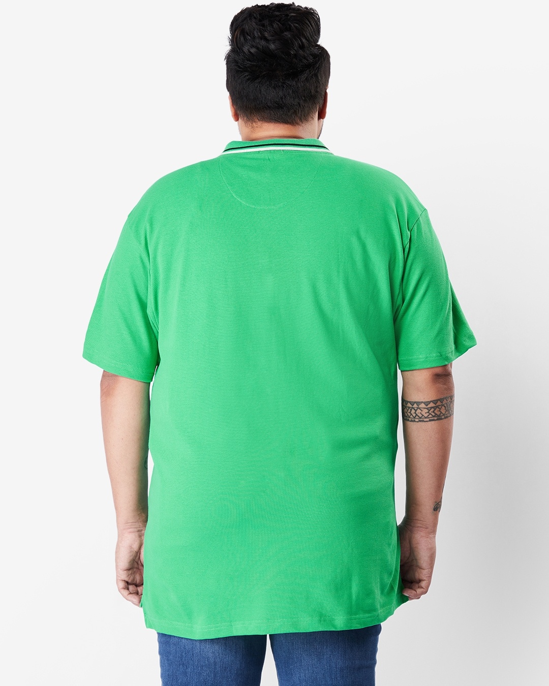 Shop Men's Varsity Green Plus Size Polo T-shirt-Design
