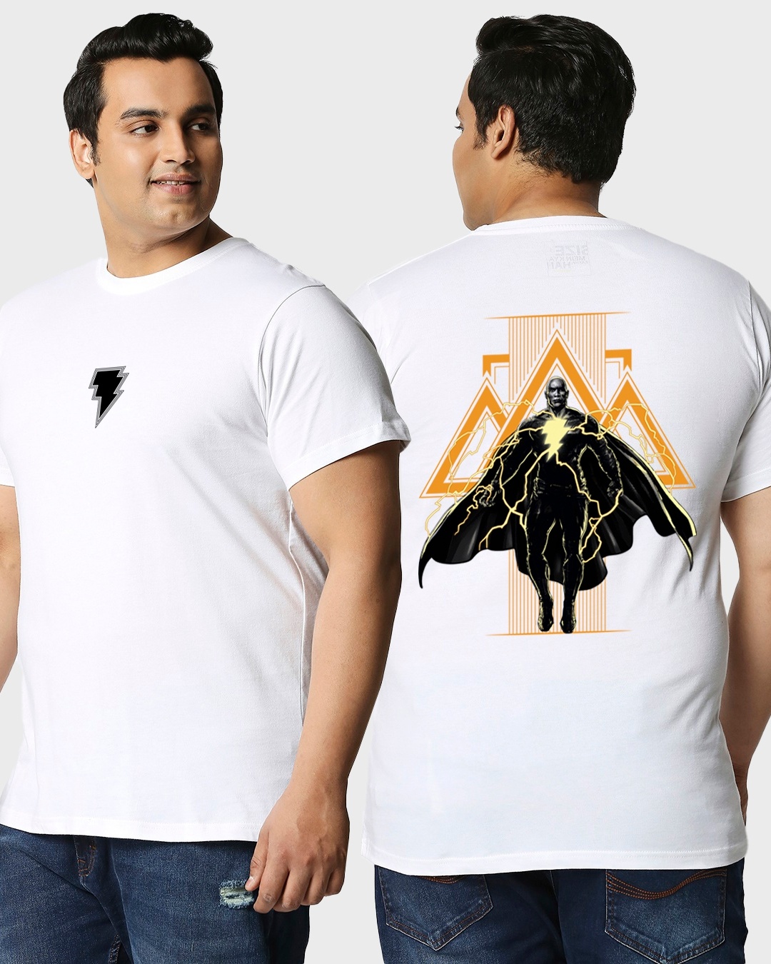 Buy Men's White Adam Anti Hero Graphic Printed Plus Size T-shirt