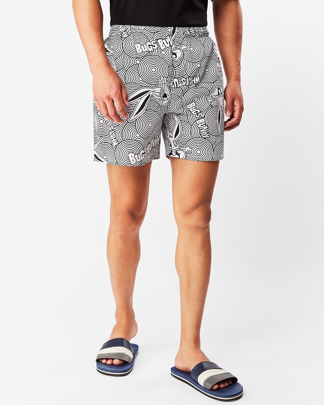 Shop Men's White All Over Bugs Bunny Circles Printed Boxers-Back