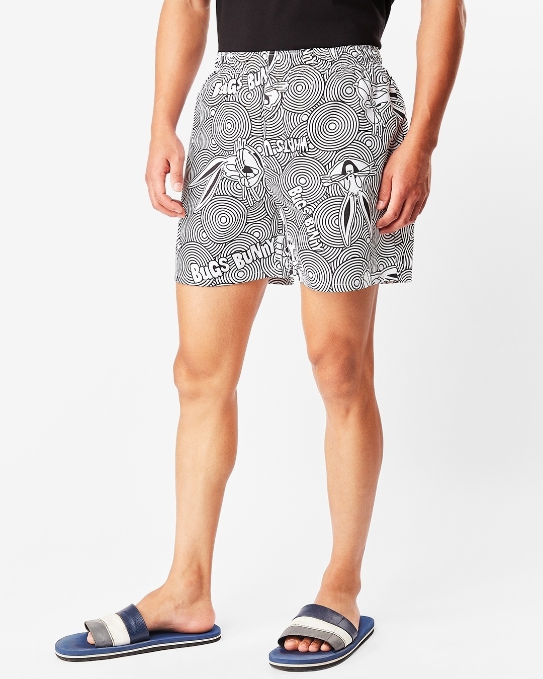 Shop Men's White All Over Bugs Bunny Circles Printed Boxers-Design