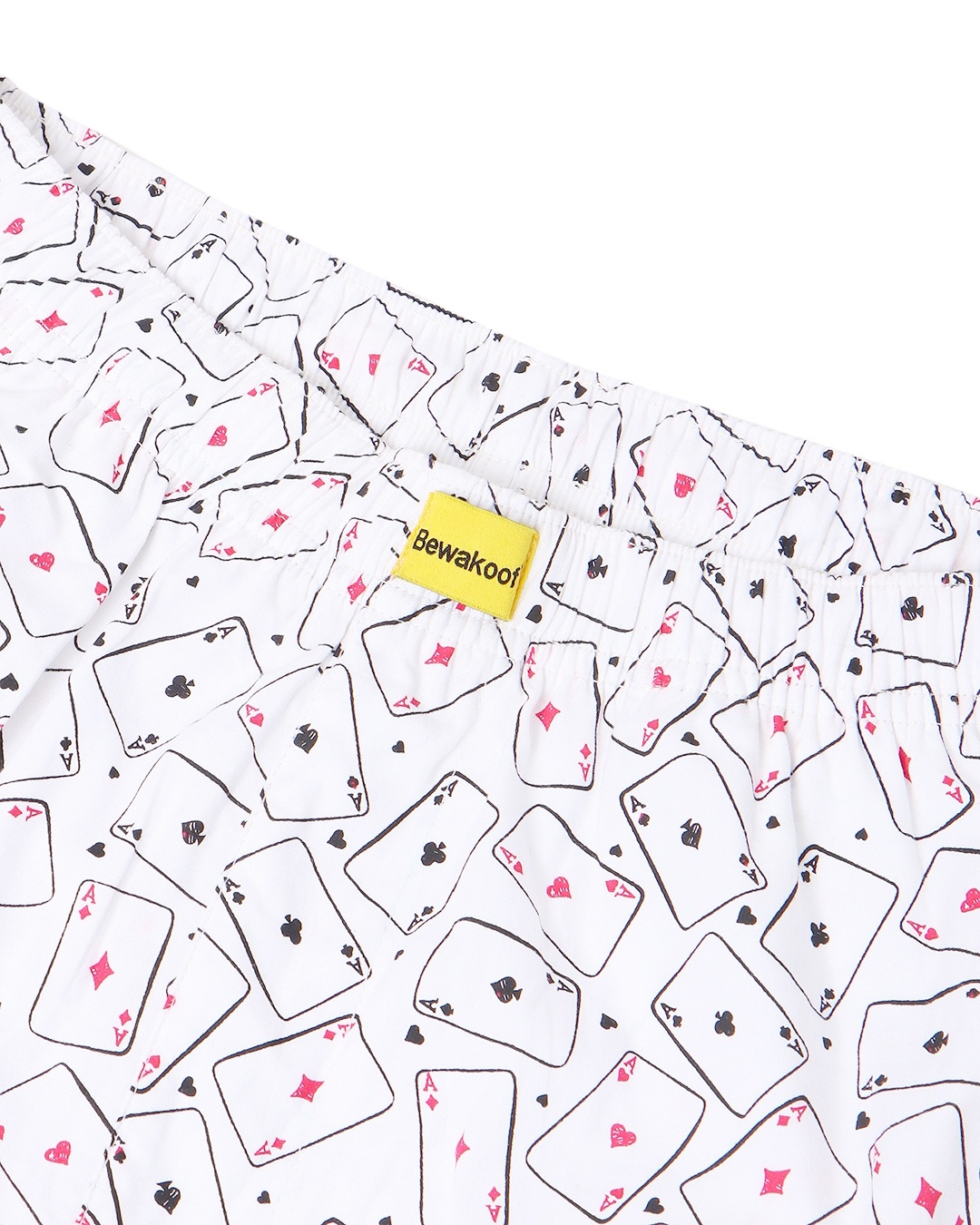 Shop Men's White All Over Playing Card Printed Pyjamas