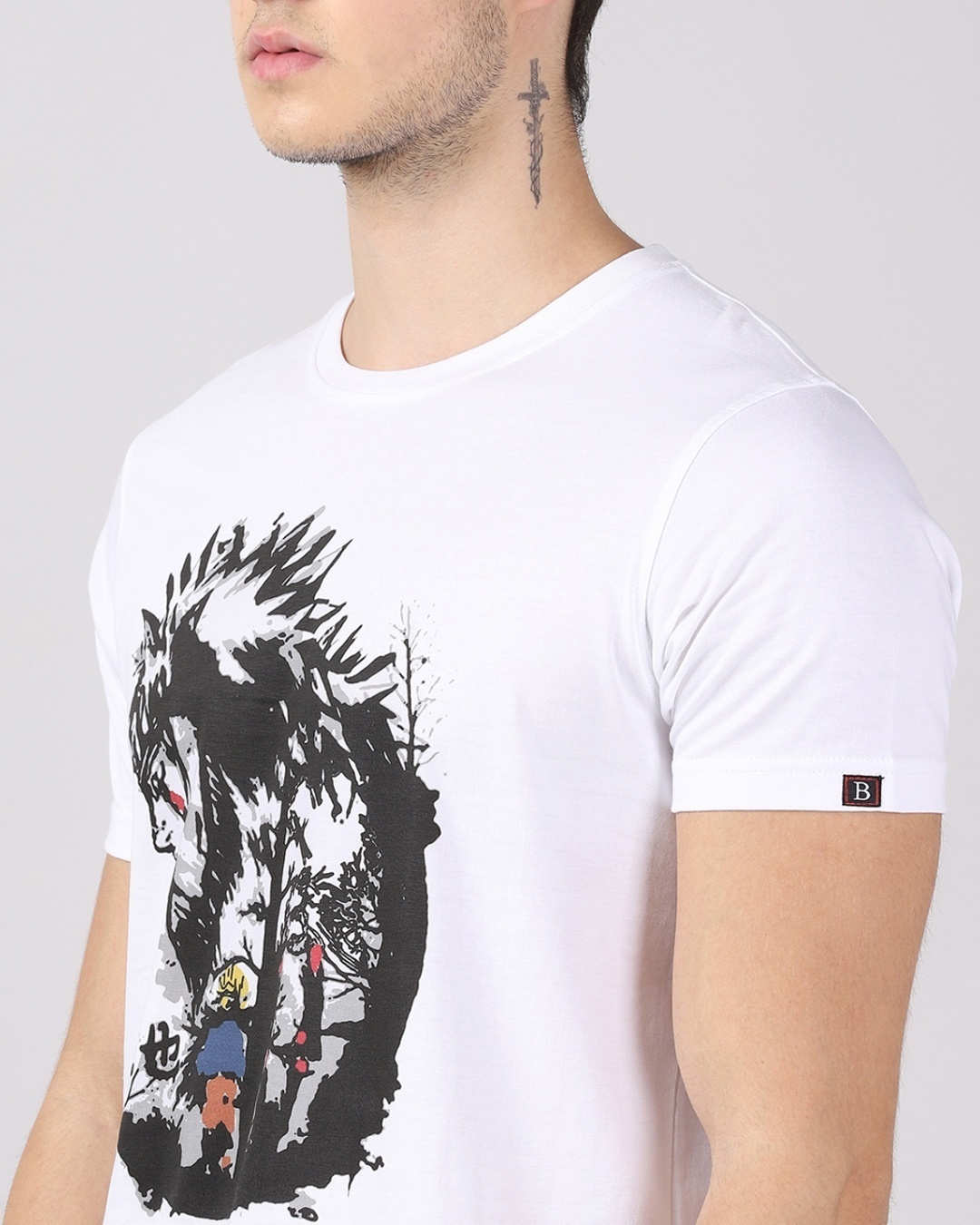Shop Men's White Anime Naruto Uzumaki Art Graphic Printed T-shirt