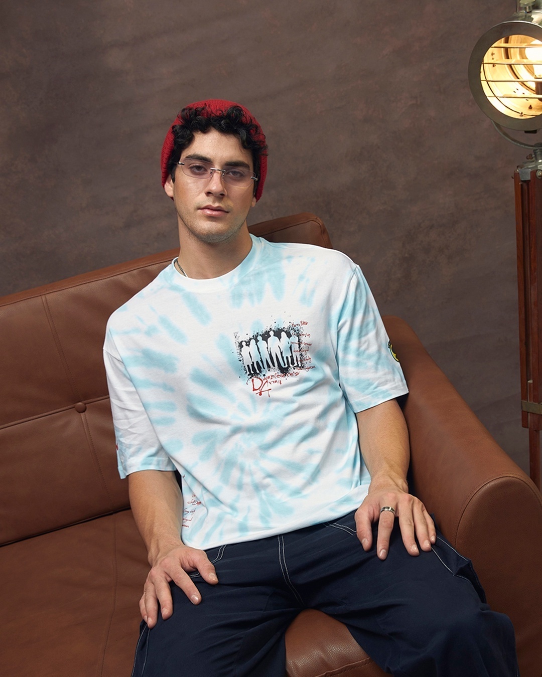 Buy Mens White And Blue D Army Tie And Dye Oversized T Shirt Online At