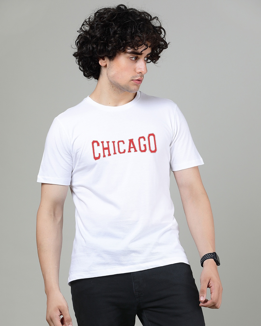 Buy Men's Green Chicago Typography Oversized T-shirt Online at Bewakoof