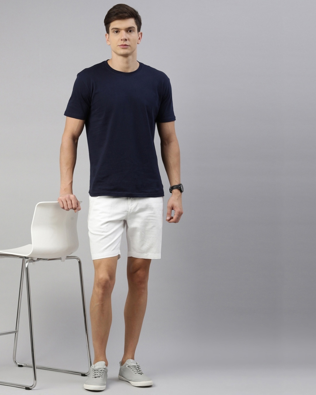 Shop Men's White Cotton Linen Shorts