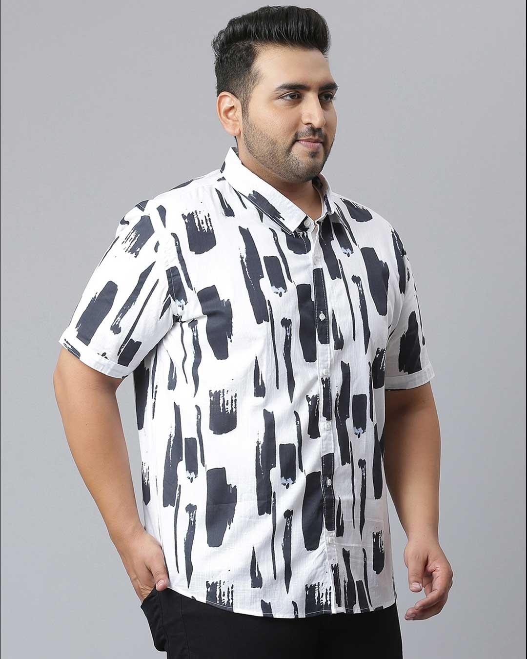 Shop Men's White Graphic Design Stylish Half Sleeve Casual Shirt-Full