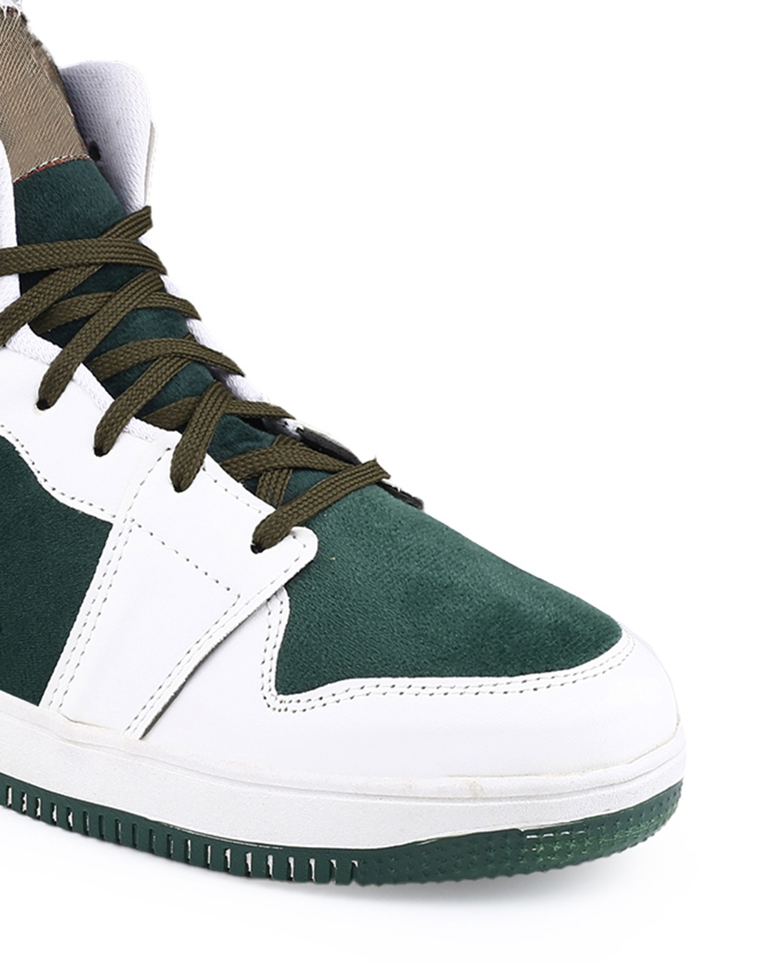 White And Green Polka Dot Men's Sneakers