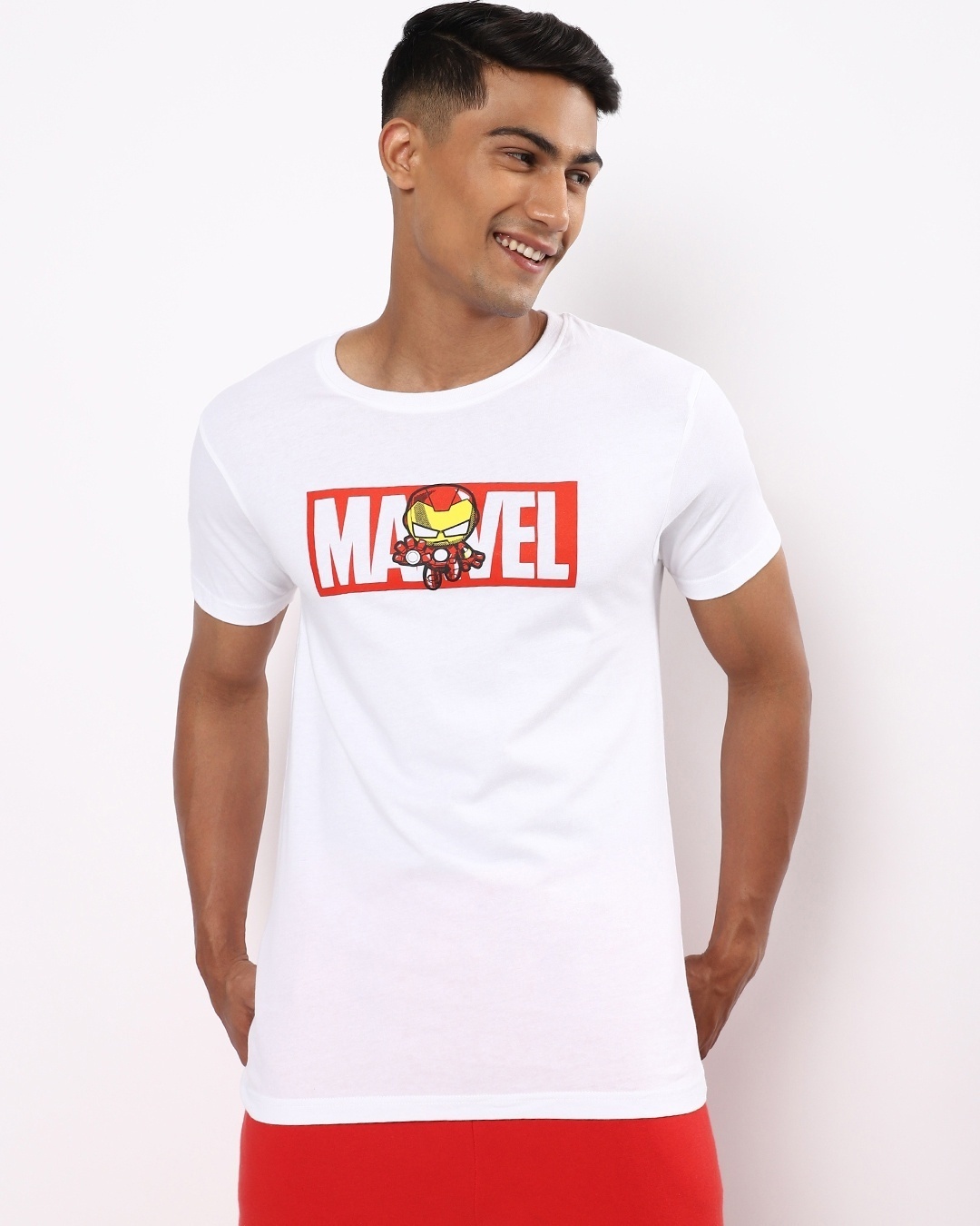 Shop Men's White Marvel Typography T-shirt-Design