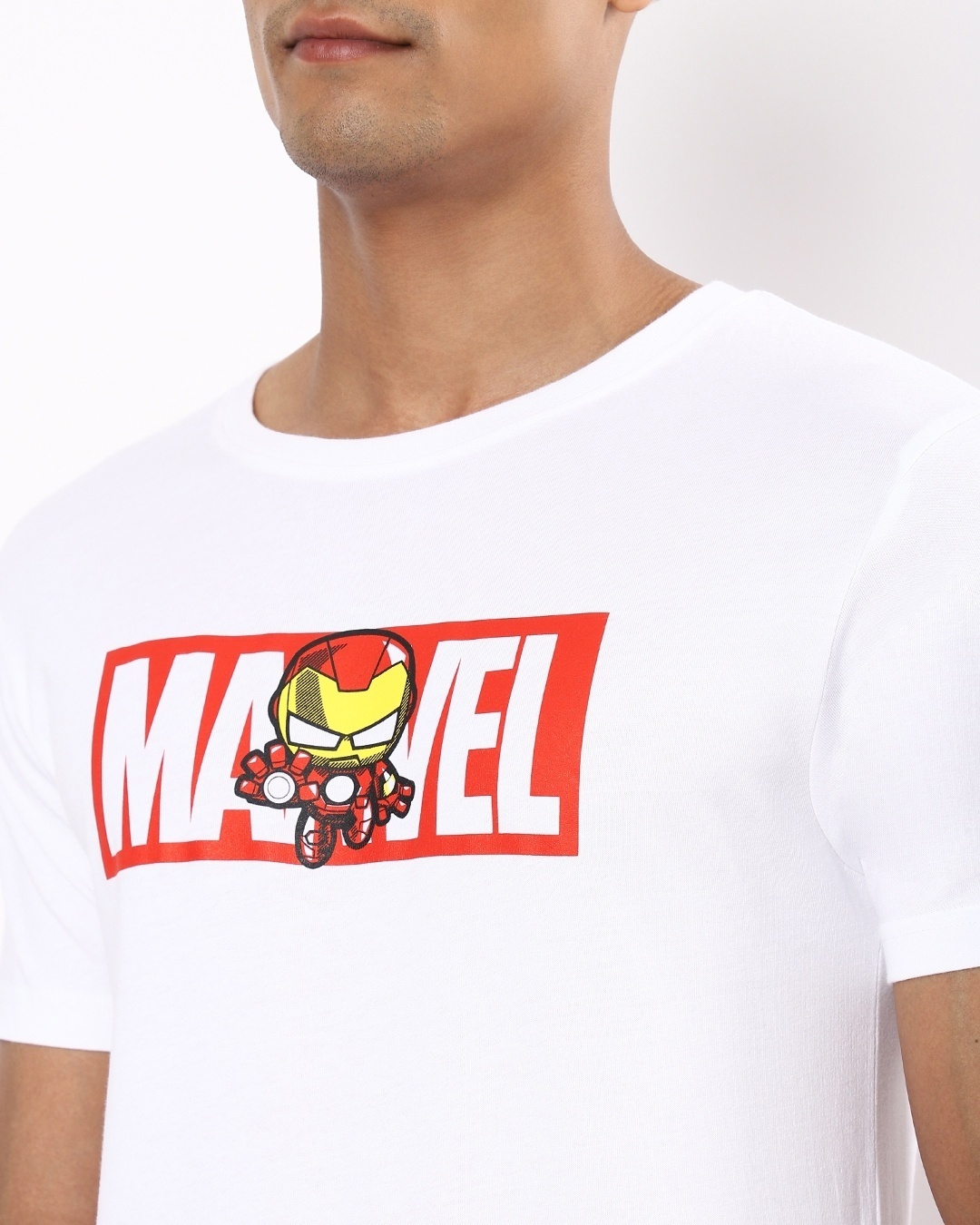 Shop Men's White Marvel Typography T-shirt