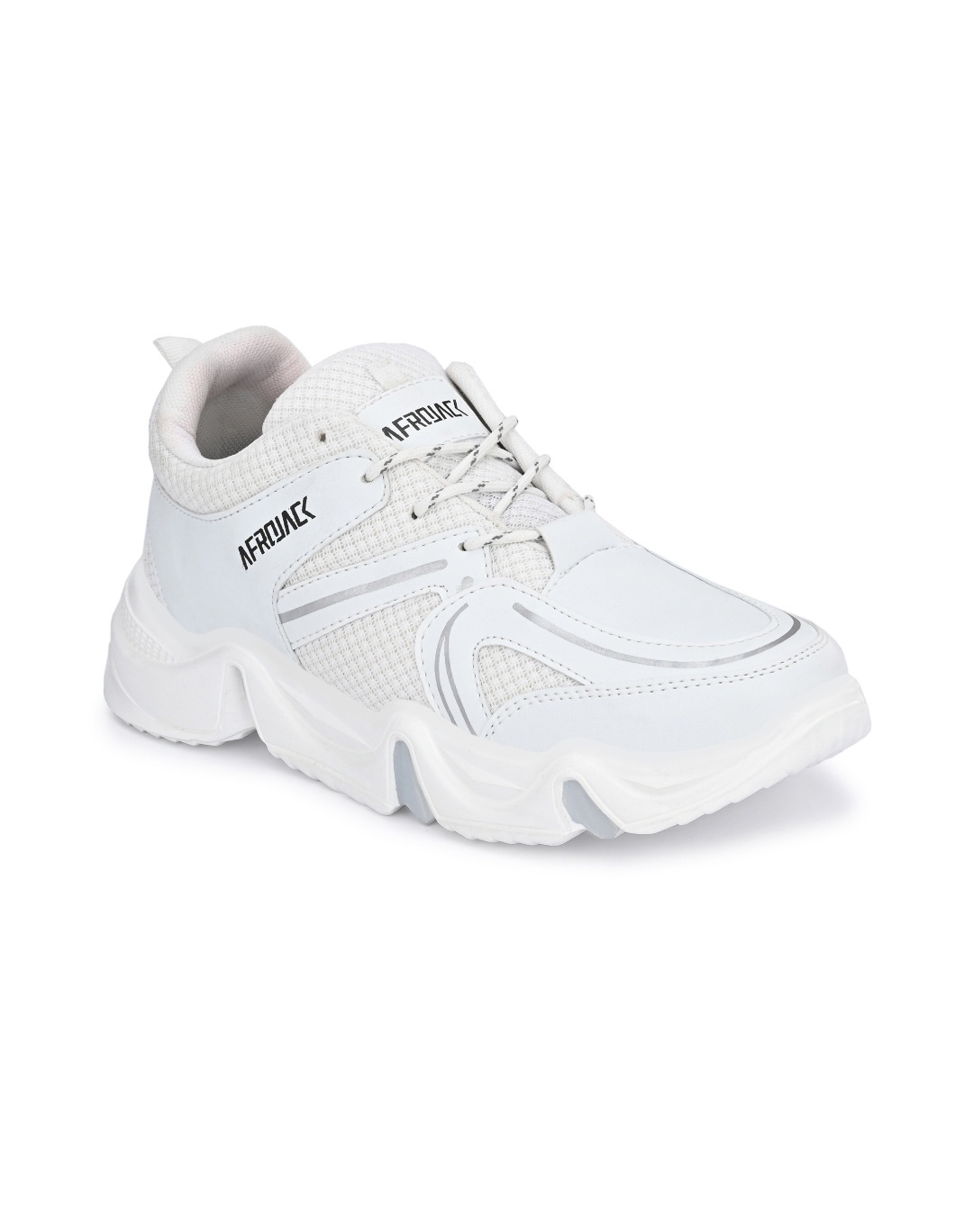 Shop Men's White Mesh Lace-Ups Sports Shoes-Back