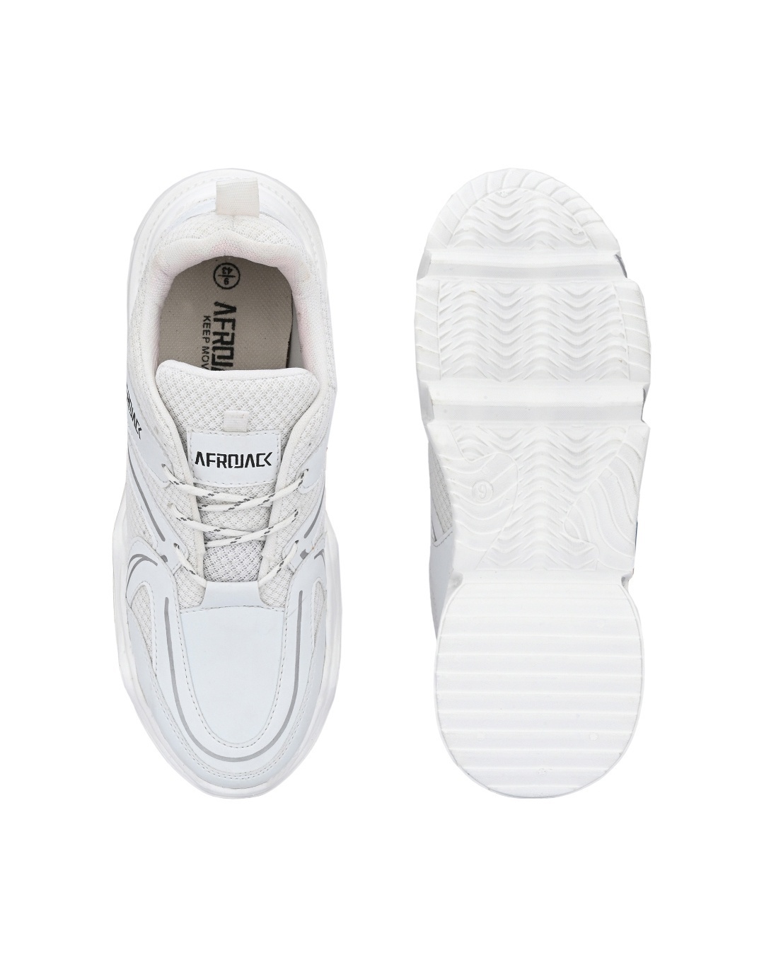 Shop Men's White Mesh Lace-Ups Sports Shoes
