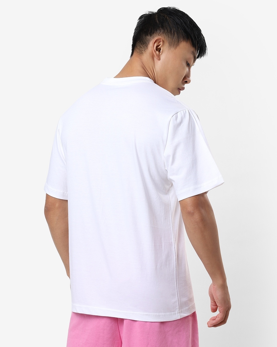 Shop Men's White Not So Straight Multicolor Pocket Typography Oversized Fit T-shirt-Full