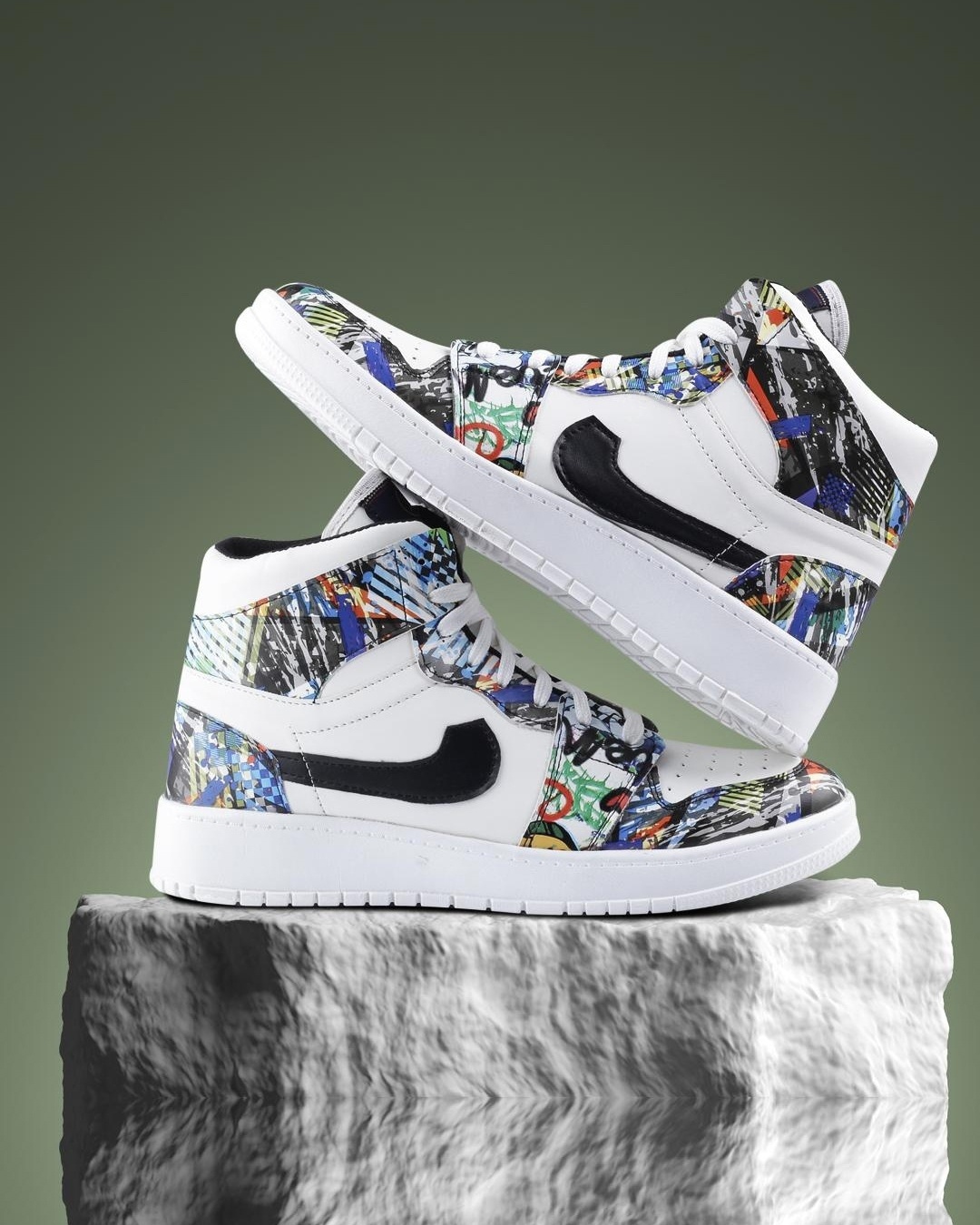 Super-Star LAB sneakers in white leather and multi-foxing-effect print |  Golden Goose