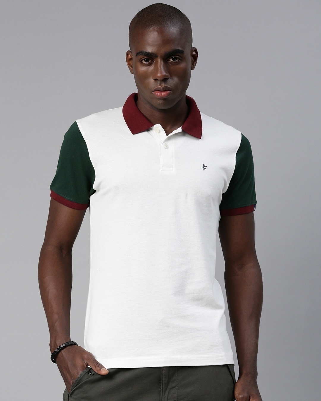 Shop Men's White Regular Fit Polo Tshirt-Front