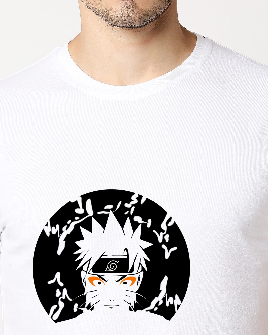 Shop Men's White Sage Naruto Printed T-shirt