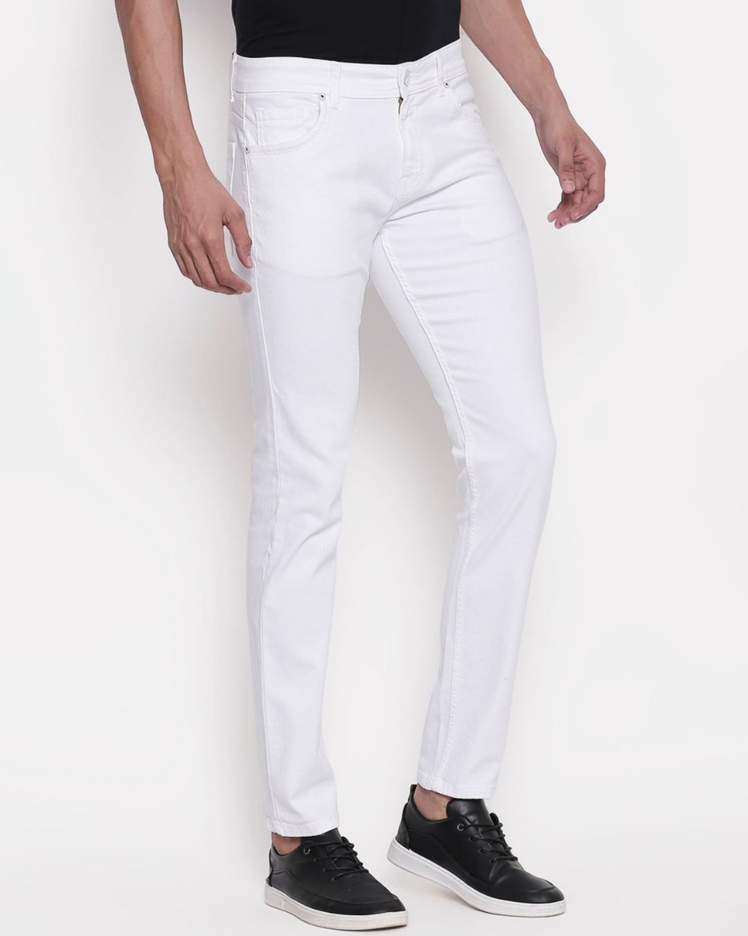 Buy Men s White Slim Fit Jeans Online At Bewakoof