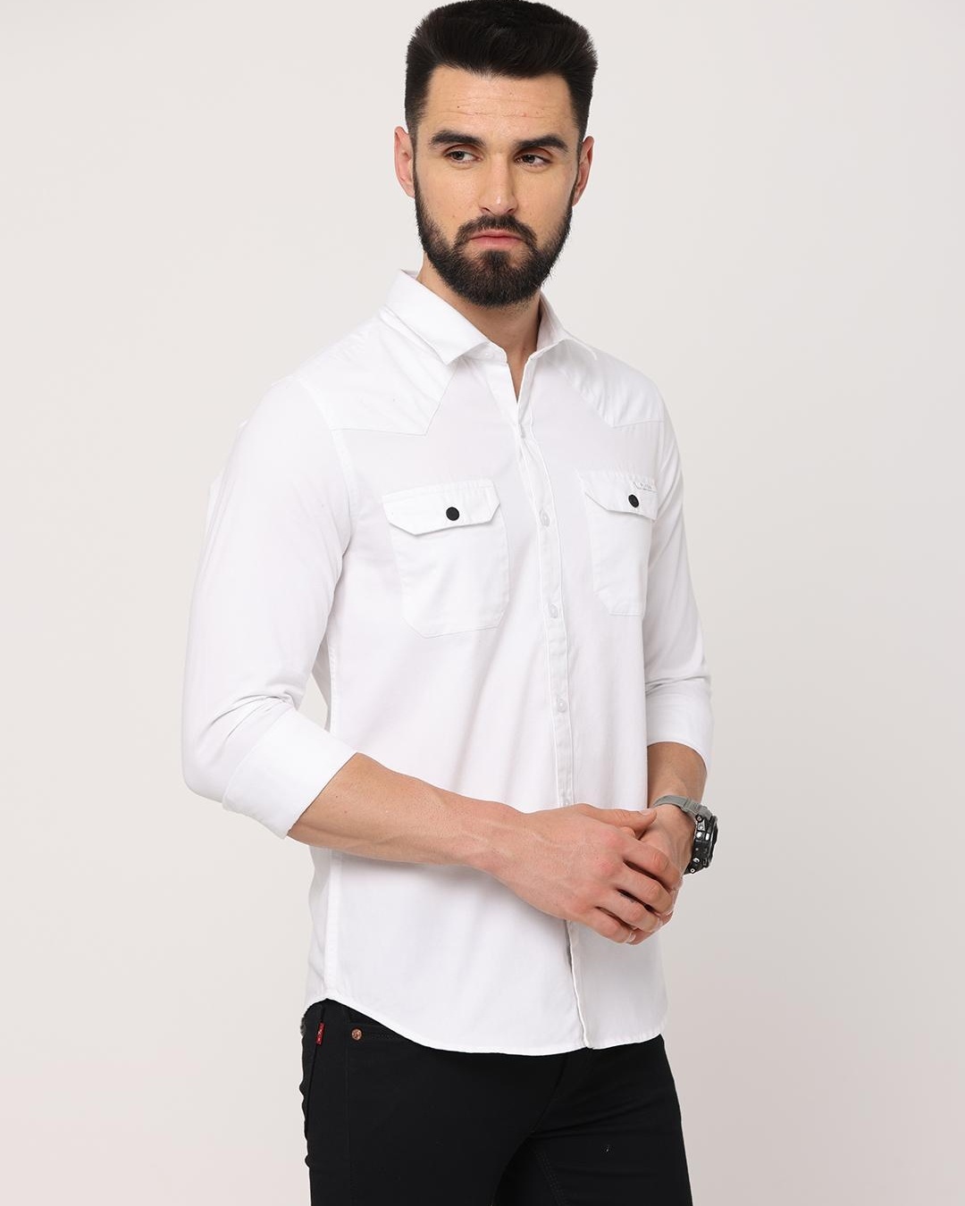Buy Men's White Slim Fit Shirt for Men White Online at Bewakoof