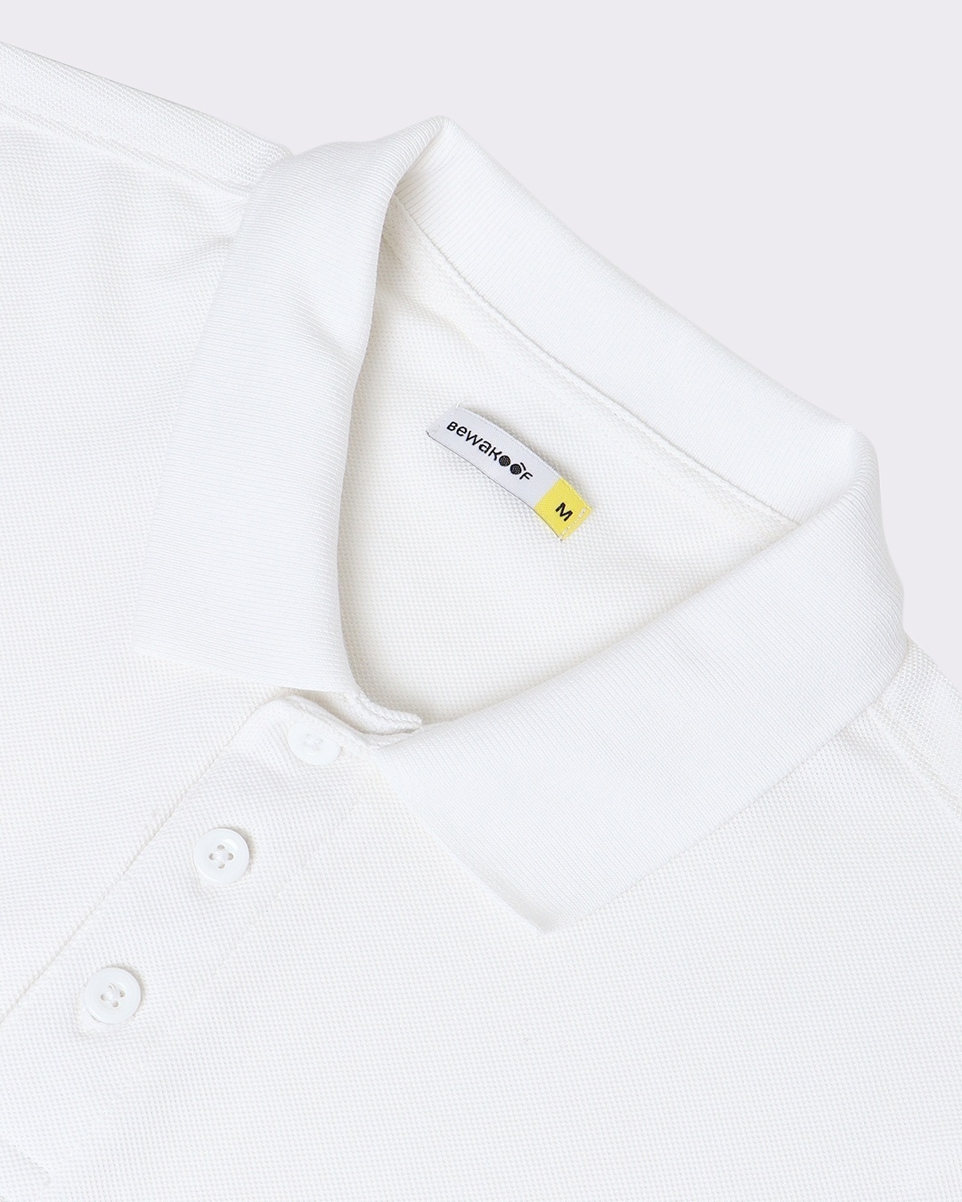 Shop Men's White Solid Polo T-shirt
