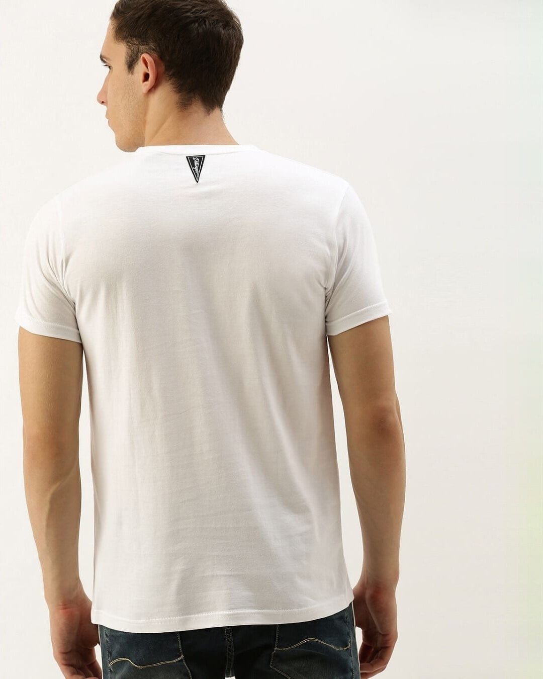 Shop Men's White Solid T-shirt-Back