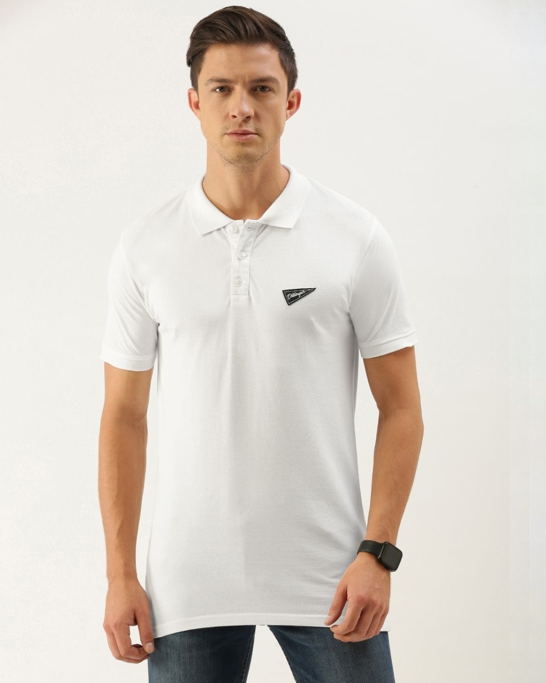 Shop Men's White Solid T-shirt-Front