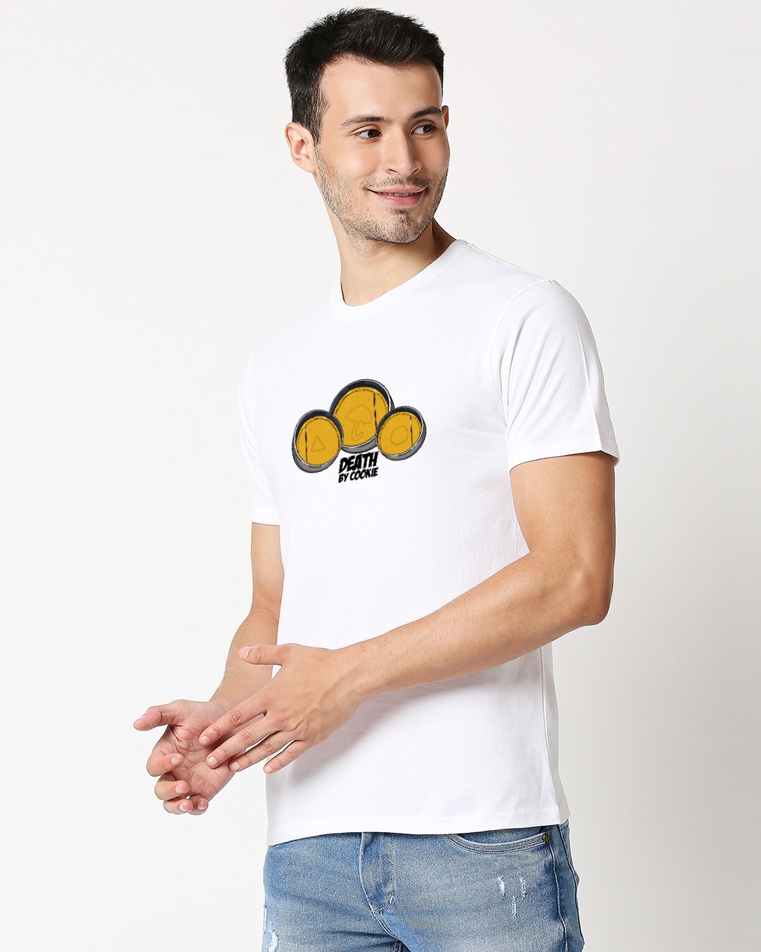 Shop Men's White Squid Game Printed T-shirt-Full