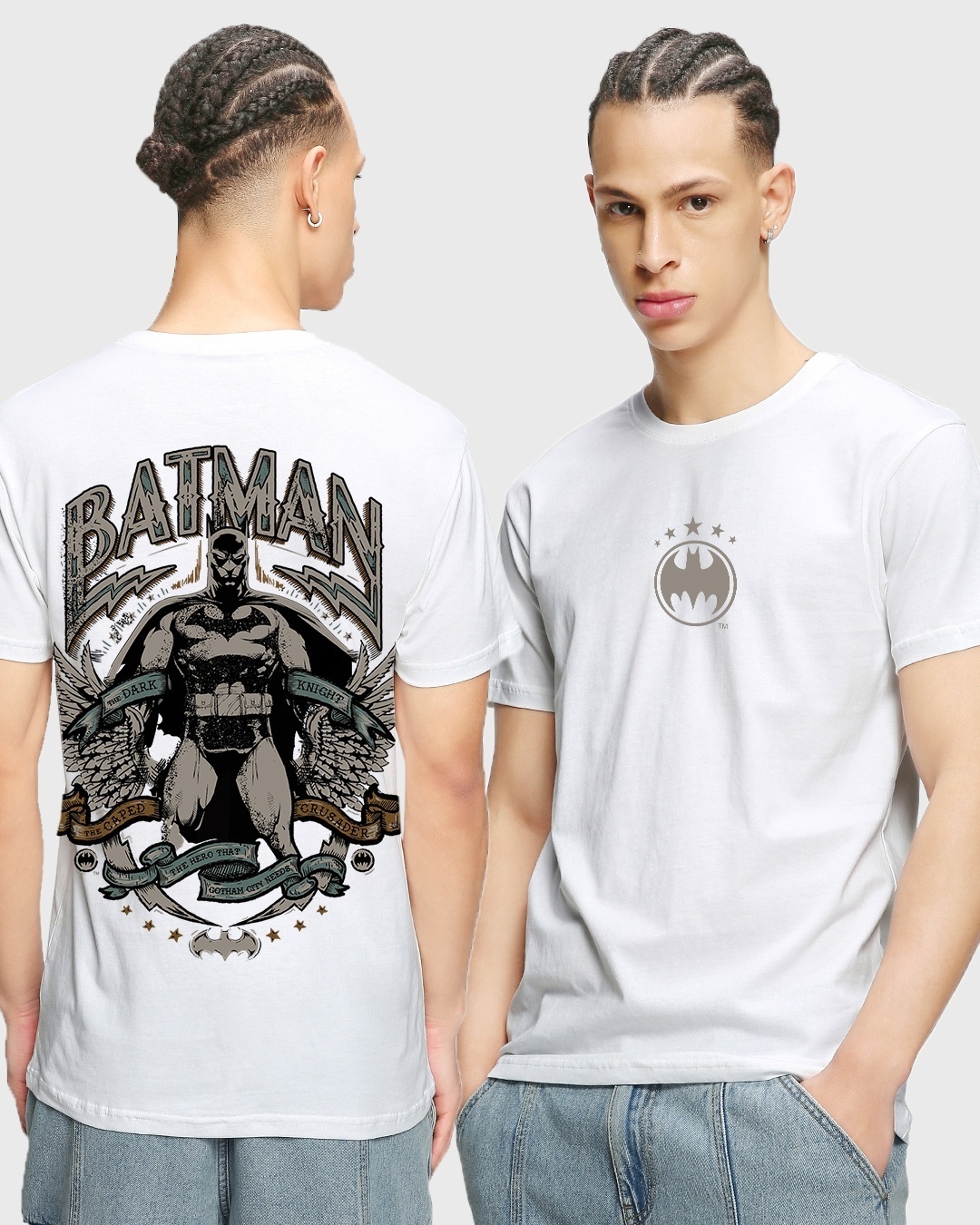 Buy Men's White The Dark Knight Graphic Printed T-shirt Online at Bewakoof