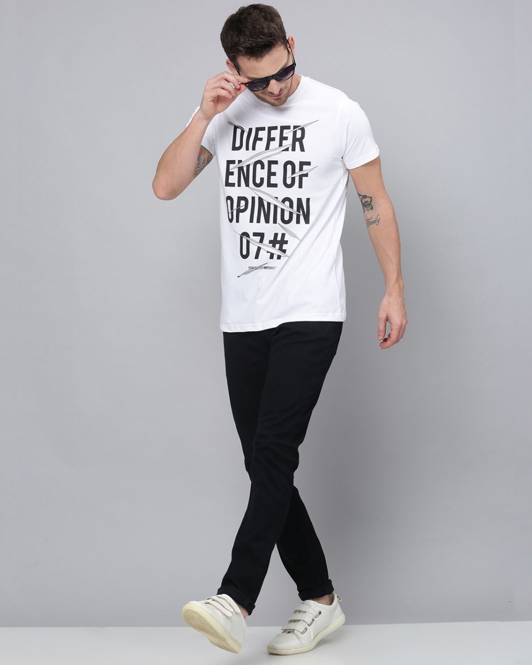 Shop Men's White Typography T Shirt