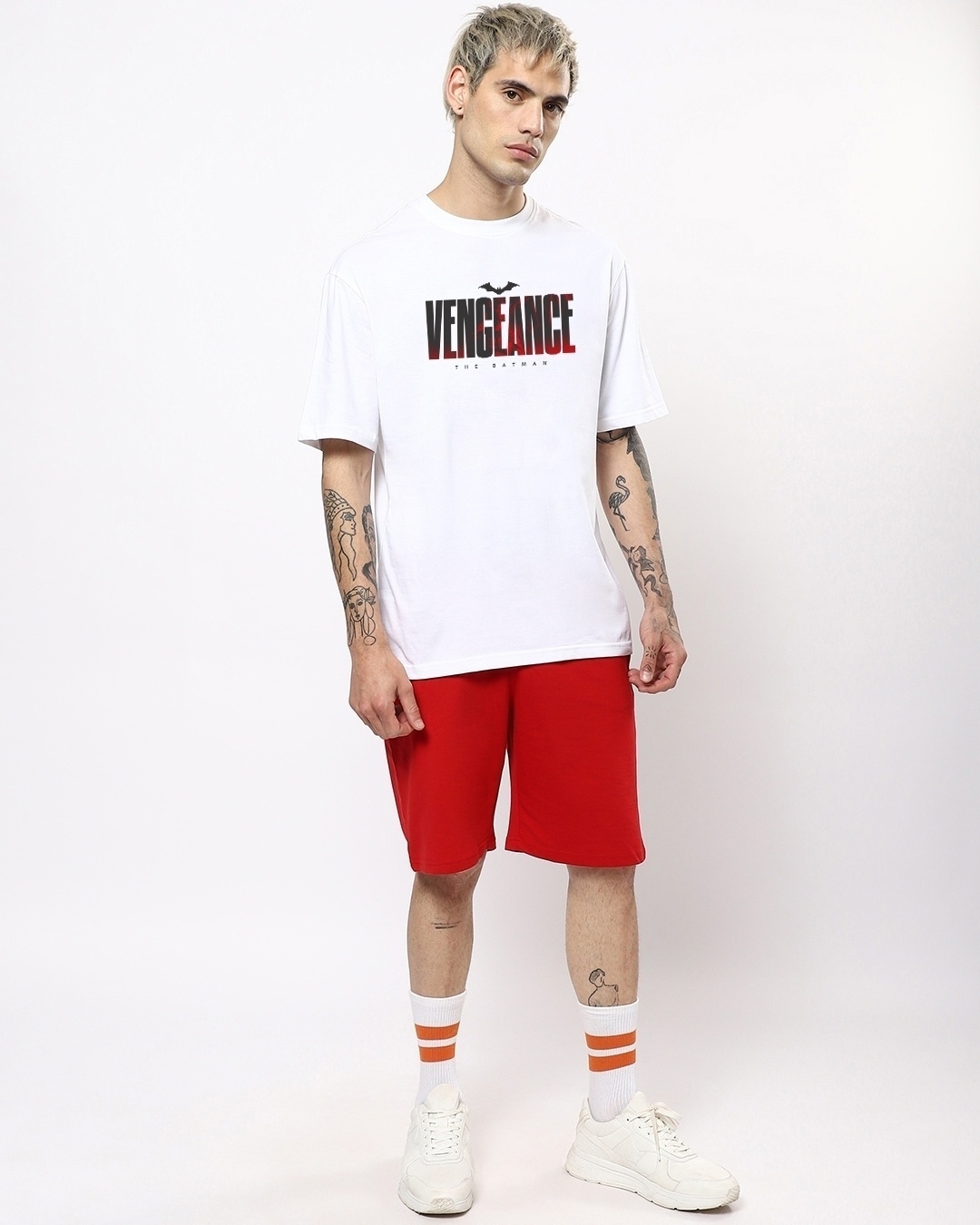 Shop Men's White Vengeance Printed Oversized T-shirt-Design
