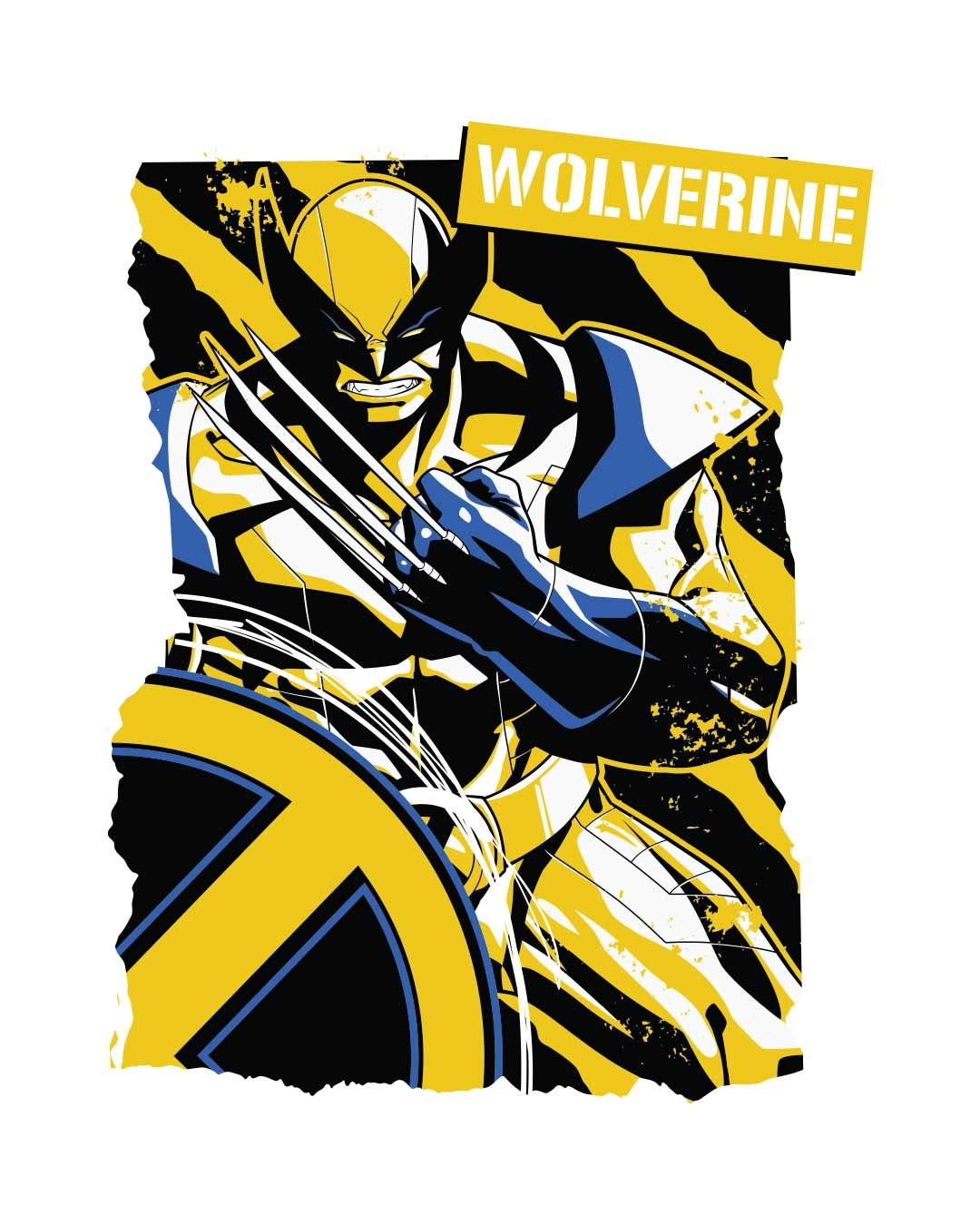 Shop Men's White Wolverine Poster (XML) Printed T-shirt-Full