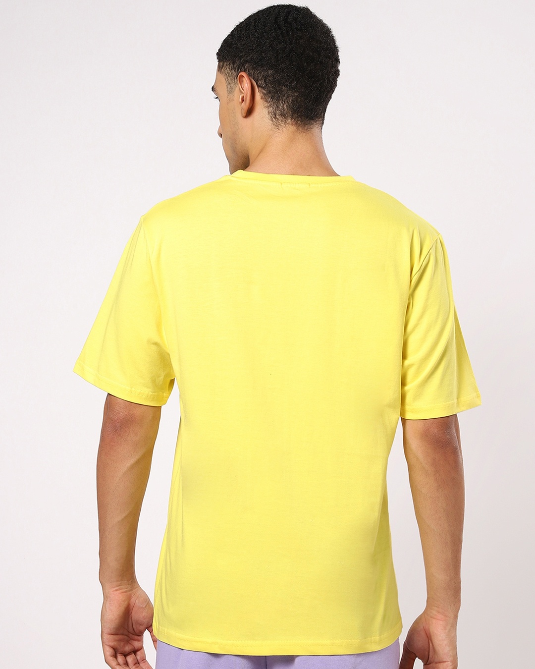 Shop Men's Yellow Beyond Classic Graphic Printed Oversized Fit T-shirt-Back