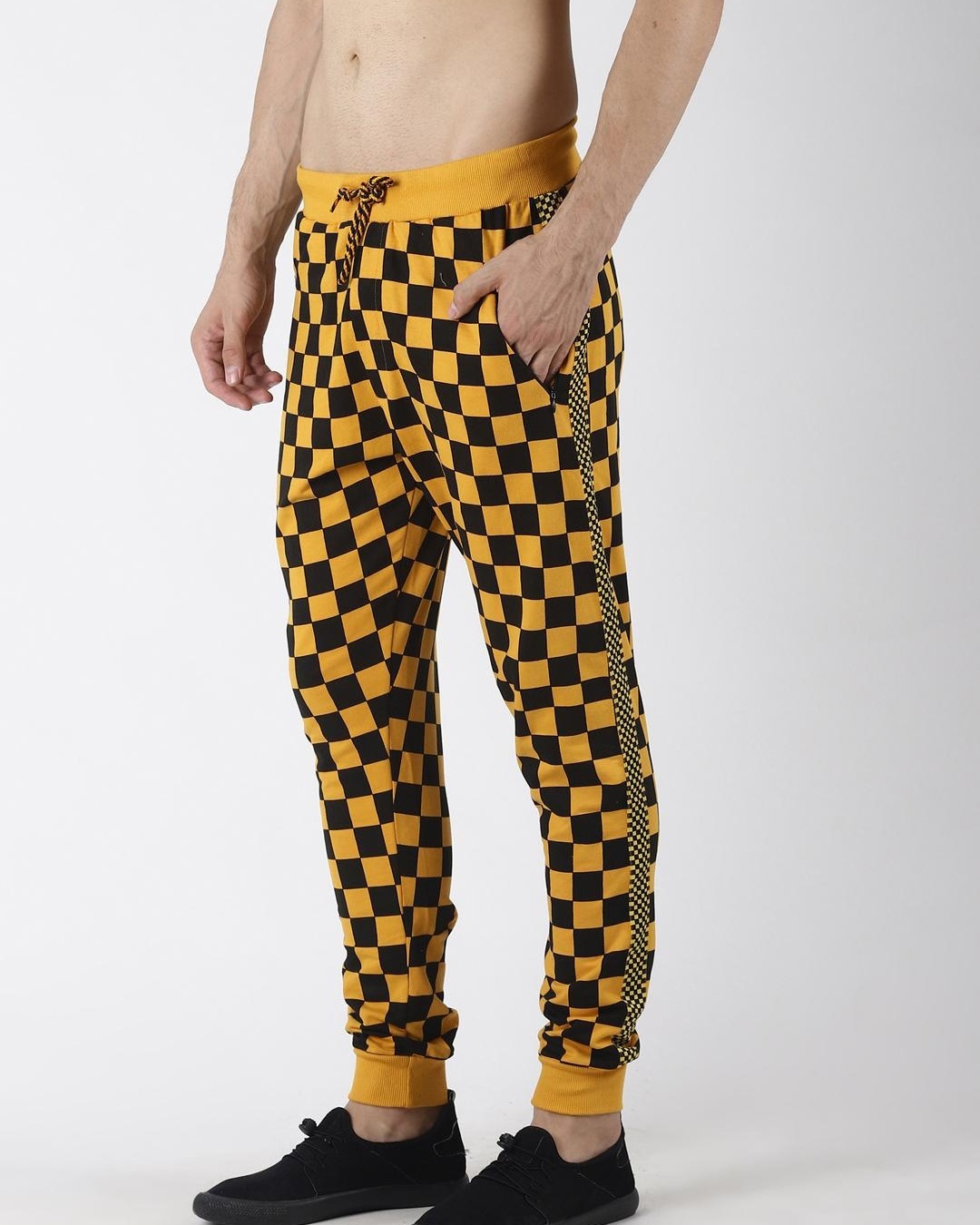 skinny checked joggers