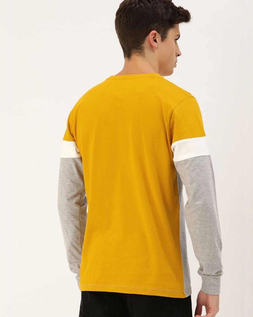 Shop Men's Yellow Colourblocked T-shirt