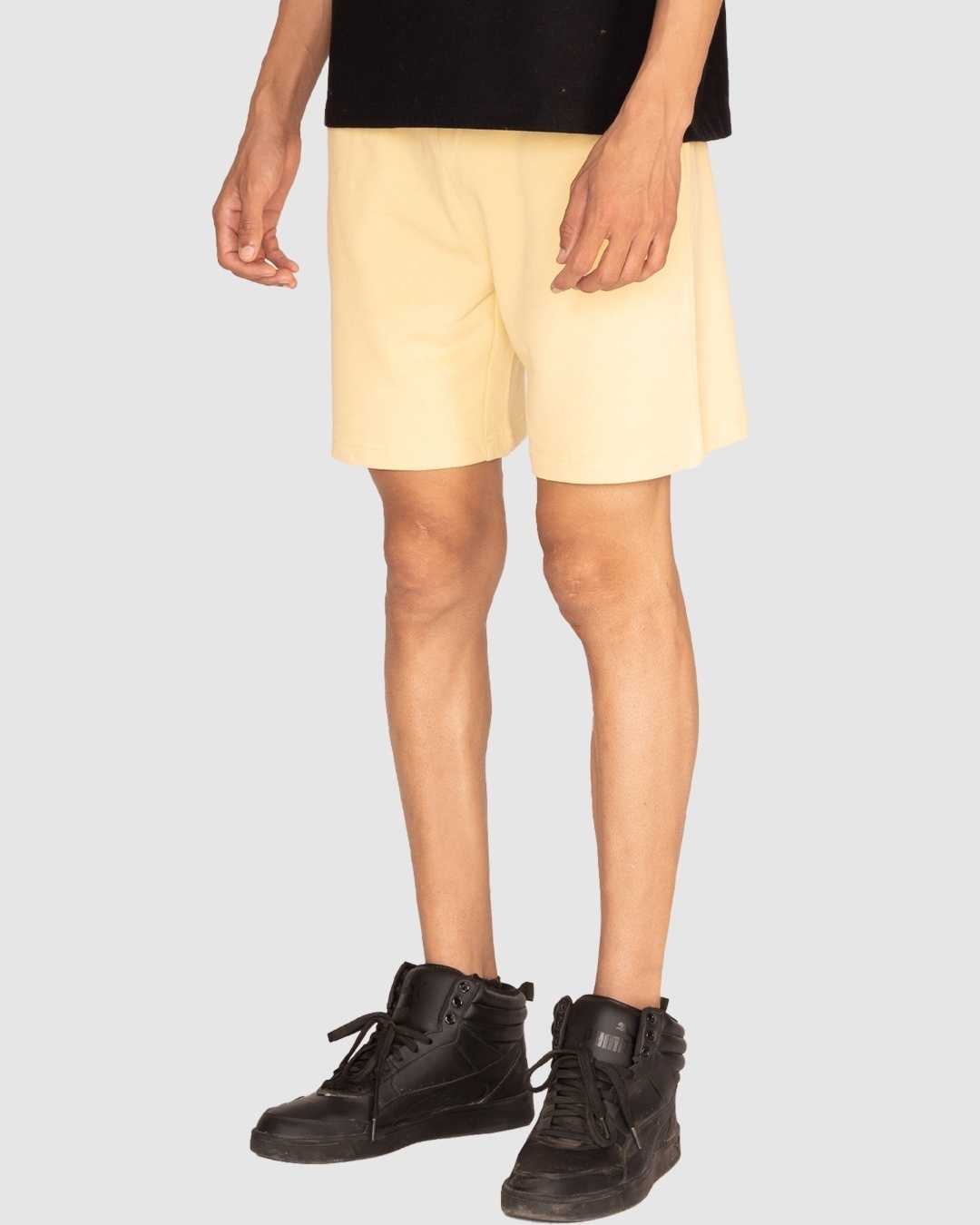 Shop Men's Yellow Cotton Lounge Shorts-Full