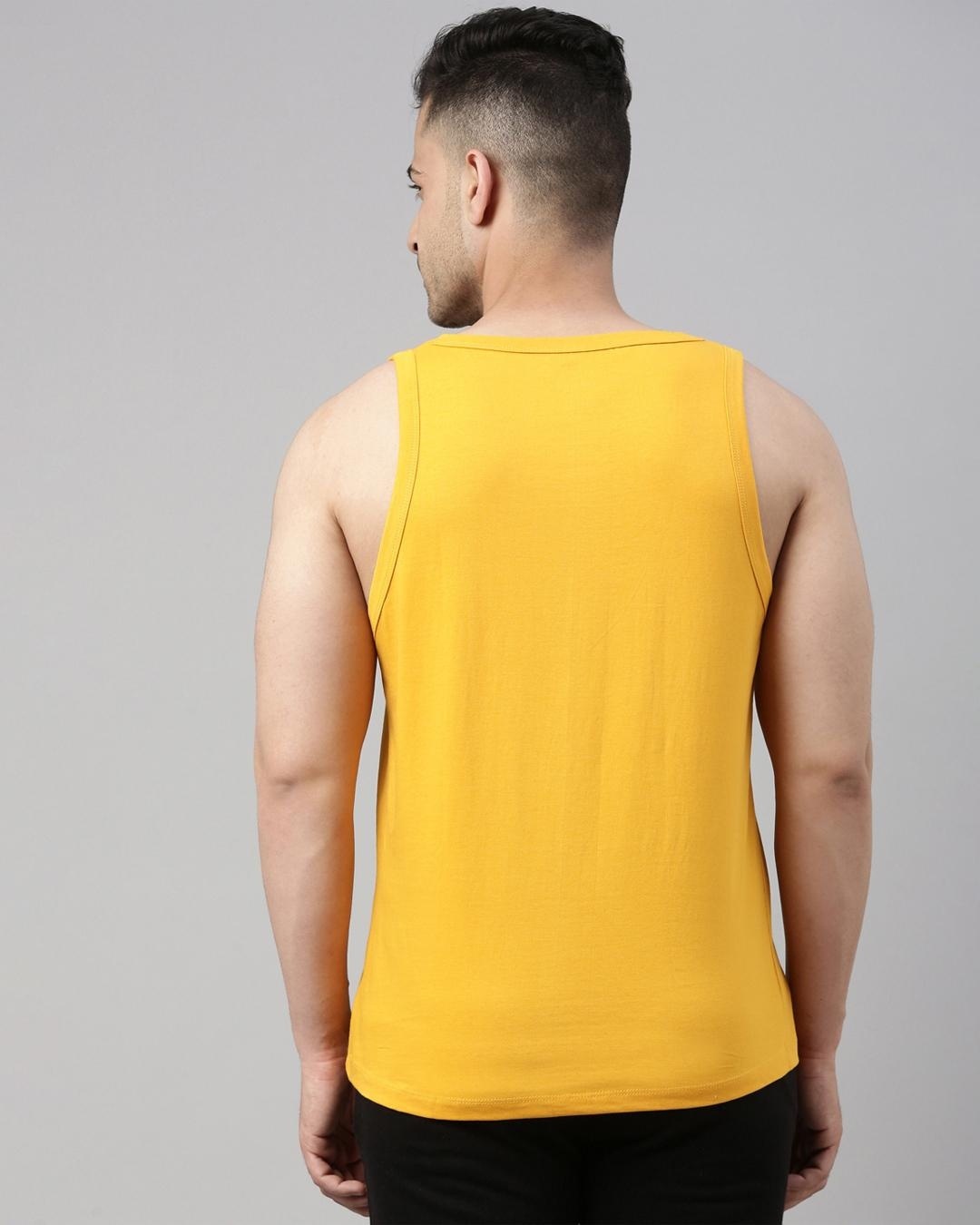 Buy Men's Yellow Graphic Printed Vest for Men Yellow Online at Bewakoof
