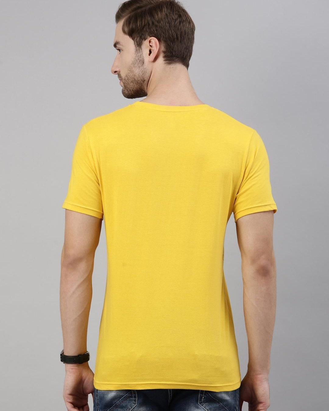 Buy Men's Yellow Now Or Never Typography T-shirt for Men Yellow Online ...