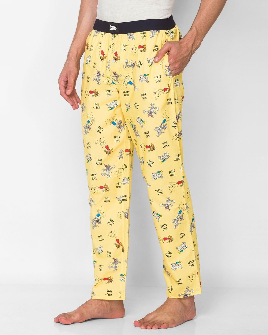 Shop Men's Yellow Regular Fit Printed Pyjama