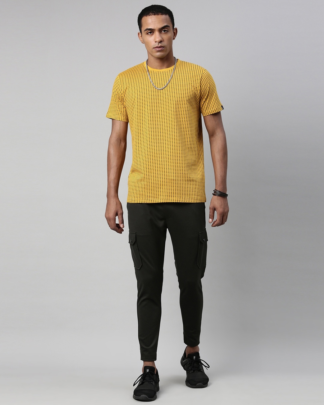 Shop Men's Yellow Regular Fit Printed T-shirt