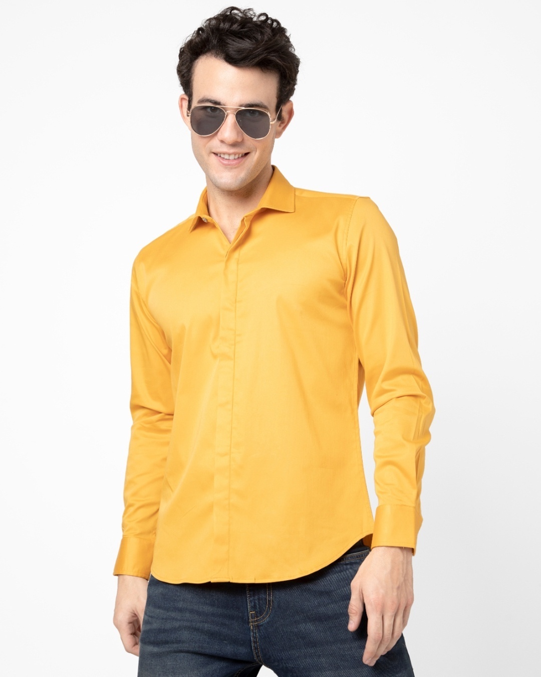 Shop Men's Yellow Shirt-Front