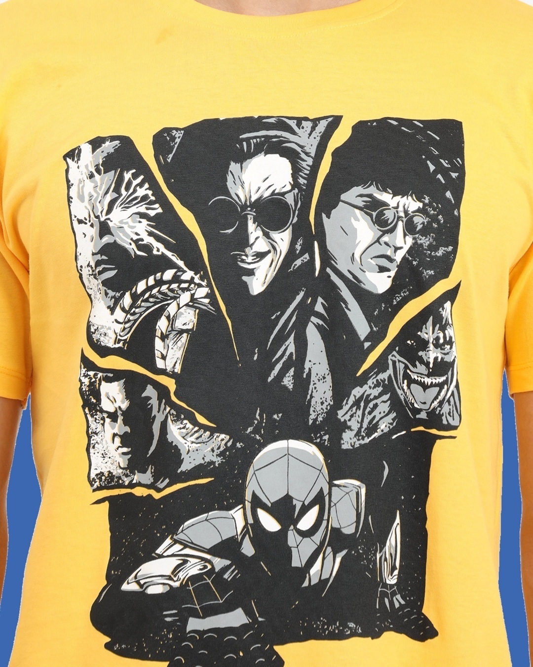 Shop Men's Yellow Spider Man Graphic Printed T-shirt