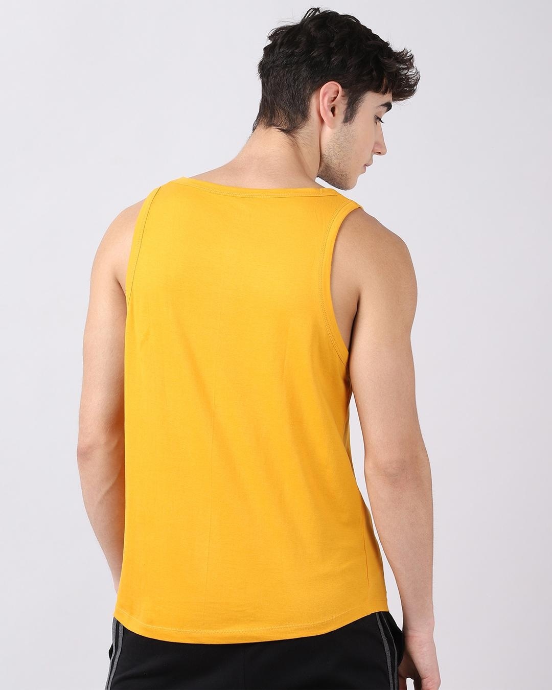 Shop Men's Yellow Stay Cool Typography Vest-Full