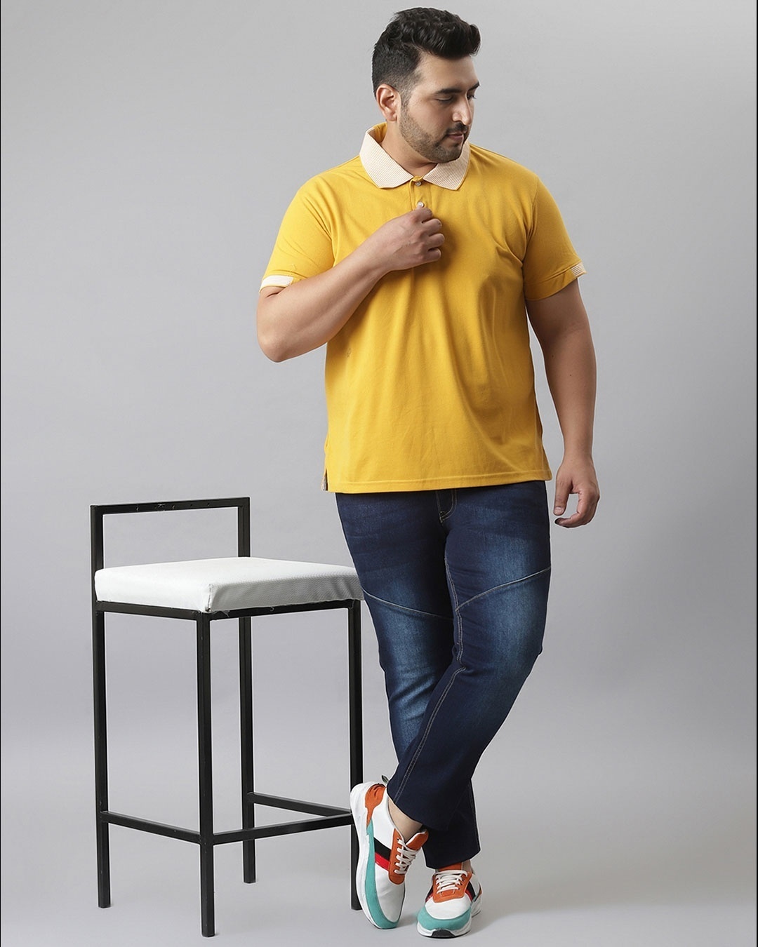 Shop Men's Yellow Stylish Half Sleeve Casual T-shirt