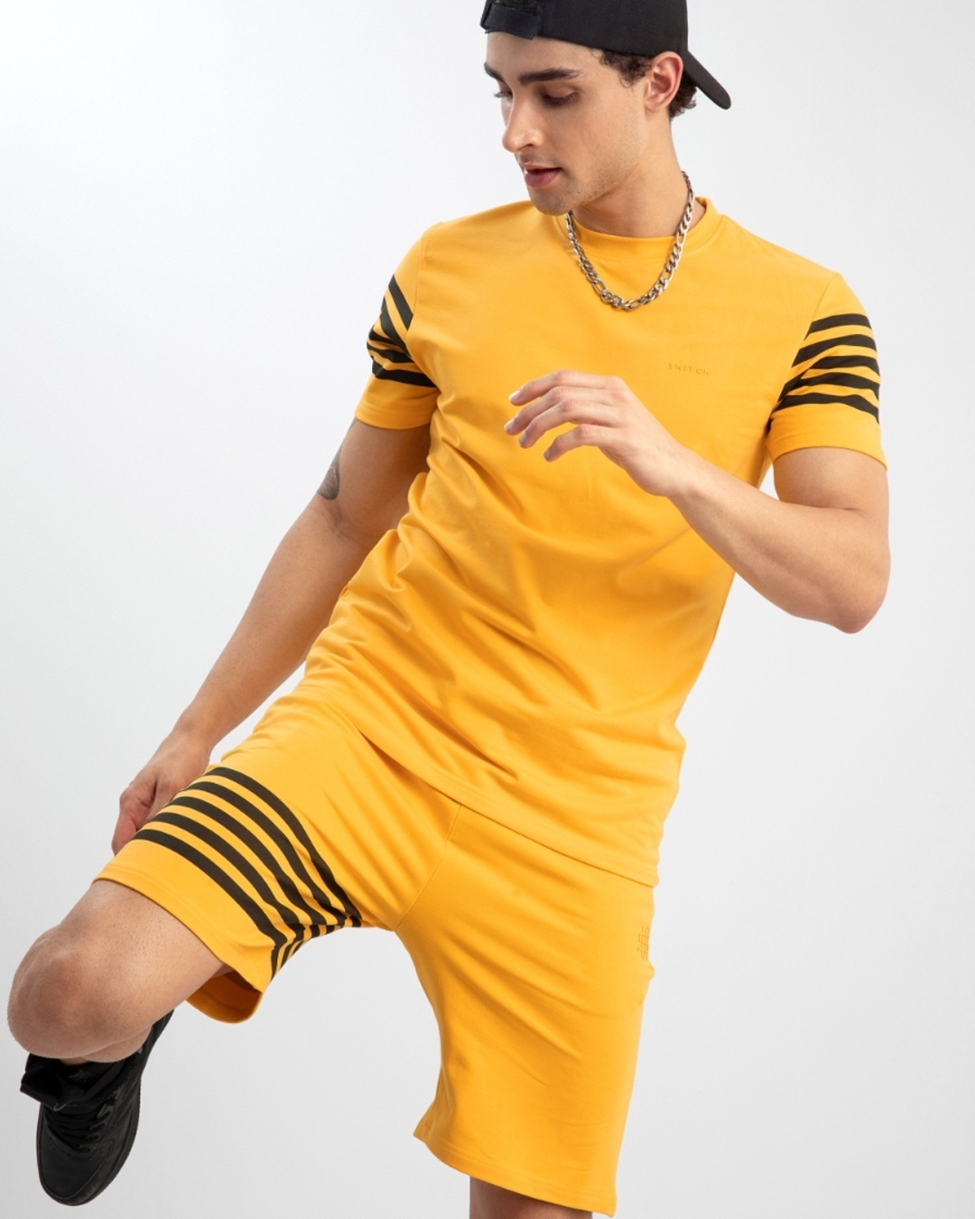 Shop Men's Yellow T-Shirt & Shorts Set-Full